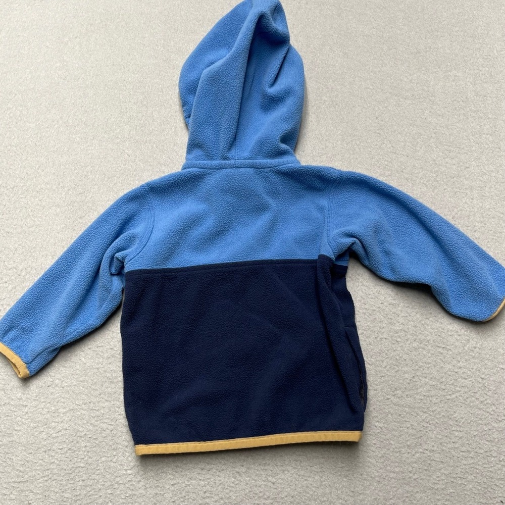 Patagonia Baby Micro D Snap-T Hooded Fleece Jacket Blue Navy 3-6M 60155 - Picture 4 of 8